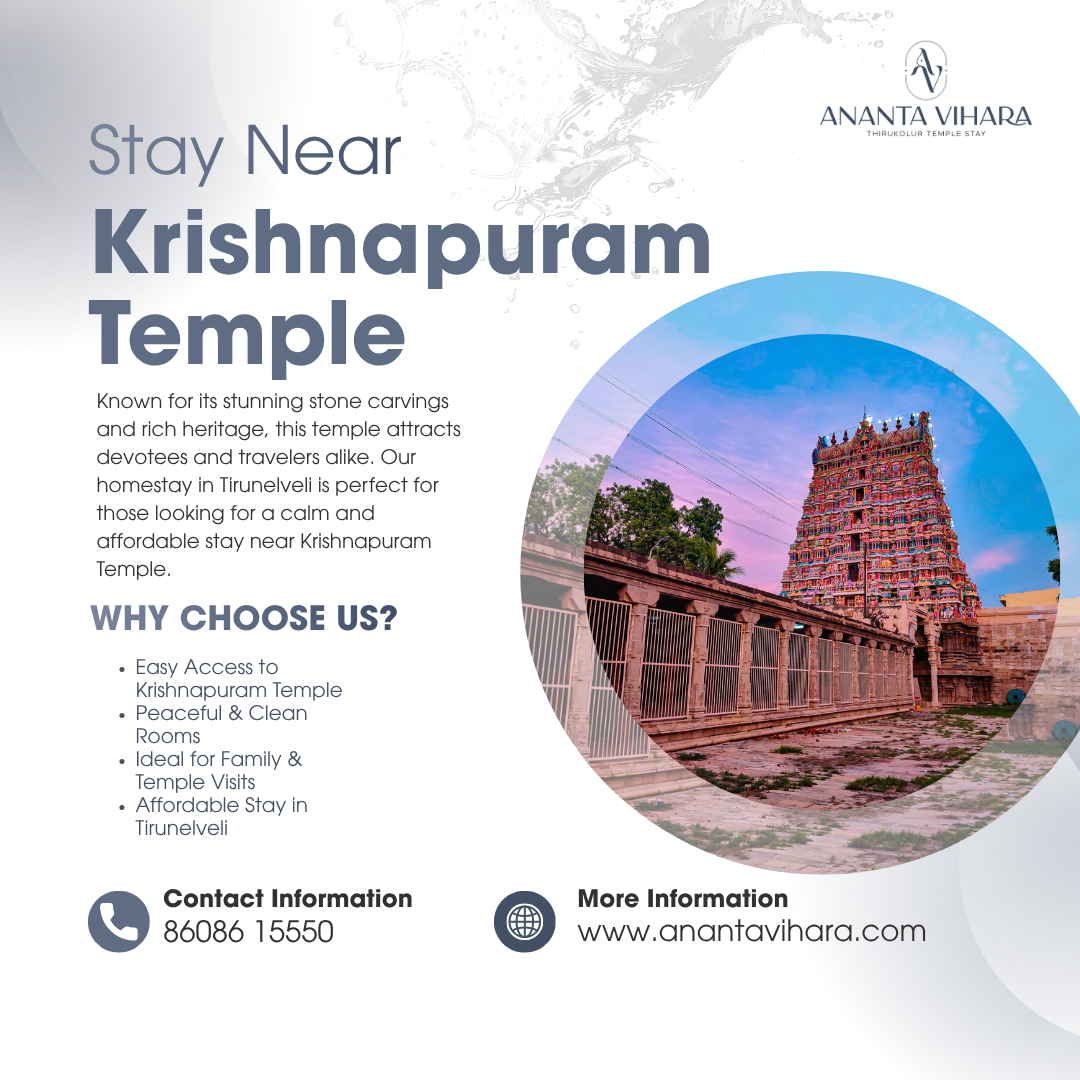 Stay Near Sri Krishnapuram Venkatachalapathy Perumal Temple | Tirunelveli’s Hidden Gem A South Tirupati