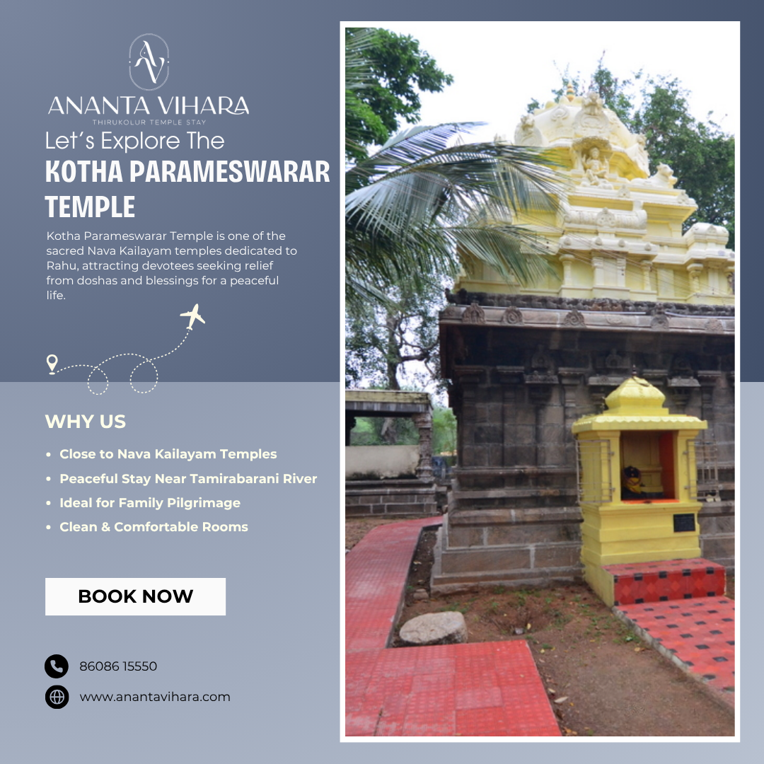 Stay Near Arulmigu Kotha Parameswarar Temple, Kunnathur | Nava Kailayam 4th Temple | Rahu Sthalam